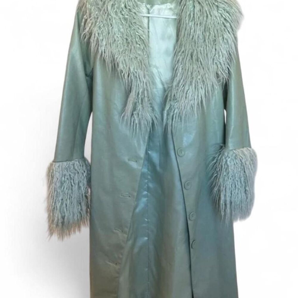 Vrg-grl Women's Green and Blue Coat - Picture 1 of 3
